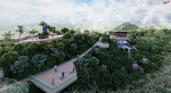 A rendering of the station at the top of Dominica's planned cable-car ride that will take guests to the Boiling Lake thermal springs.