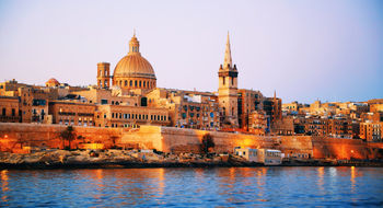 The skyline of Valletta, the capital of Malta and a Unesco World Heritage Site.